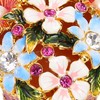 Flower Basket Jewelry Box Exquisite Vintage Hand Painted Metal Trinket