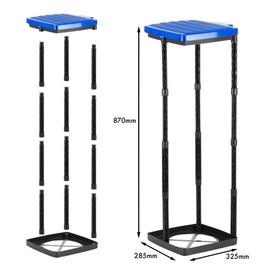 Grizzly Sack Holder Blue Lid Adjustable 120L Refuse Bag Stands Foldable Camping Bin