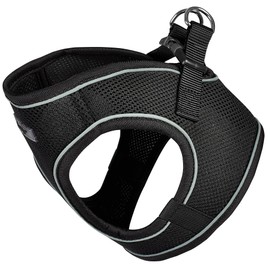 Voyage Dog Harness, Medium - Anti Pull, Escape Proof Harness, Lightweight & Durable, Reflective Trim, Breathable Padded Mesh, Easy Fit, Lead Attachment - Medium, Black