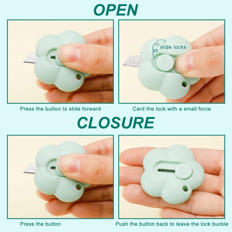 Jspupifip 36 Pcs Mini Retractable Box Cutter, Bear Claw Mini
