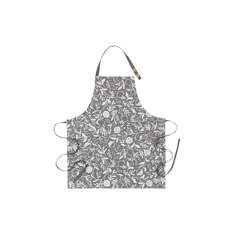 Now Designs Spruce Pomegranates Cotton Kitchen Apron, W28 x L32in