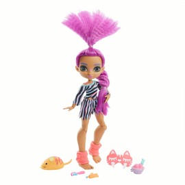Cave Club Cavetastic Sleepover Roaralai Doll (8 – 10-inch) Poseable Doll with Purple Hair and Accessories, Gift for 4 Year Olds and Up
