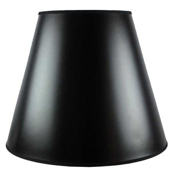 10x18x15 Black Parchment Gold-Lined Empire Lampshade with Brass Spider Fitter - Perfect for Table and Floor Lamps - Large, Black