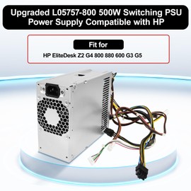 LXun Upgraded L05757-800 500W Switching PSU Power Supply Compatible with HP EliteDesk Z2 G4 800 880 600 G3 G5, Model L05757-800 DPS-500AB-32 A,795-0003UR 901759-013 Desktop Power Supply New