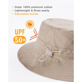 Baby Sun Hat for Boy Girl Toddler Summer Bucket Hat Kids Sun Protection Beach Hat Cotton Baby Hats Light Khaki