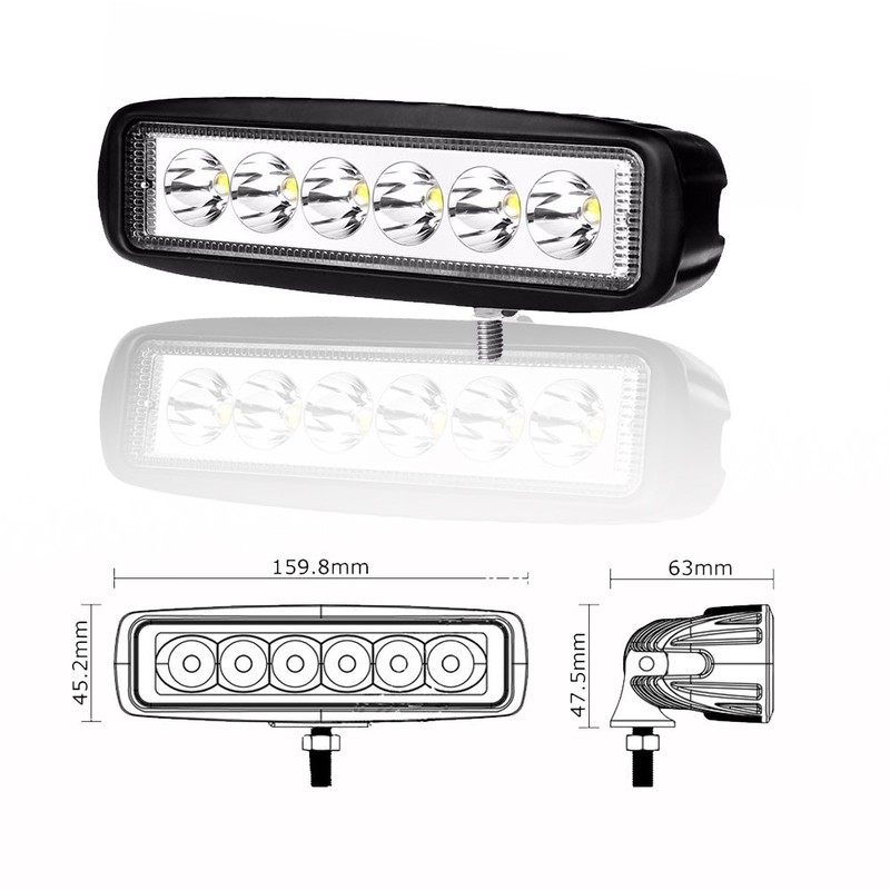AUXTINGS 6 inch 18W Spot LED Work Light Bar Driving