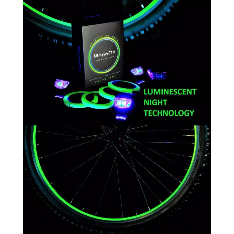 MoonOn Bicycle Luminescent LED UV Light System Rim Wheel Glow