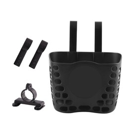 Strong Load Bicycle Handlebar Kids Bicycle Front Basket, Bike Accessories for Boys Girls, Front Toddler Tricycle Baskets for Outdoor Cycling (Black)