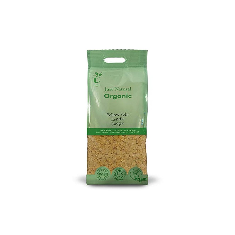 Just Natural Organic Yellow Split Lentils 500g