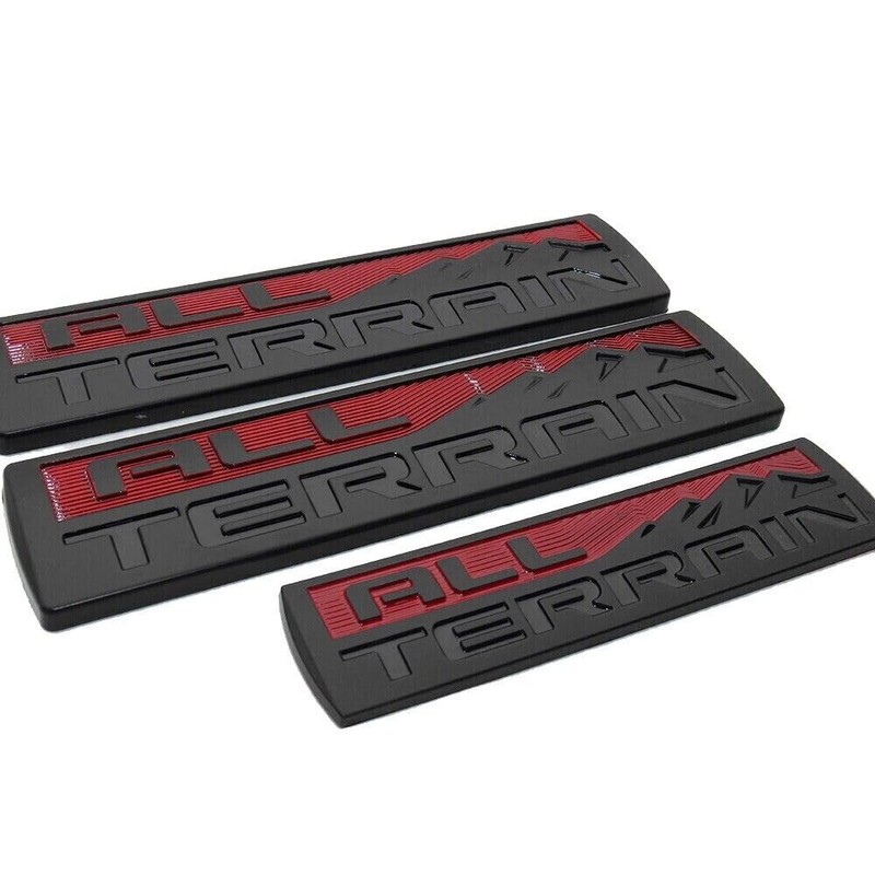 4pcs All Terrain Sierra Emblems 3D Badges Door Tailgate Replacement