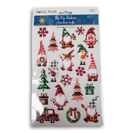 Buffalo Gnomes 3D Stickers - Christmas Pop-Up Stickers for Crafts, Cardmaking, Scrapbooks – 20 Pc