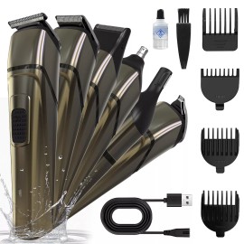 SEJOY Cordless Hair Clipper Beard Trimmer for Men Beard Trimming Kit w/Electric Razor  - Coffee Gold
