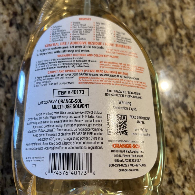 Orange-Sol De-Sovl-it Contractors Solvent 10131 32 OZ - NEW PRESENTATION!