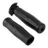 2pcs 7/8in Vintage Rubber Throttle Handlebar Anti-Slip Motorcycle Handle Grip