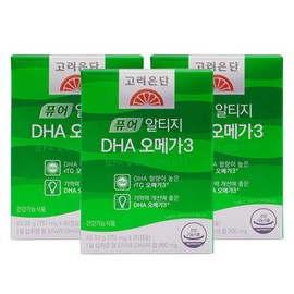 Korea Eundan Pure RTG DHA Altige Omega 3 60 capsules x 3 boxes / 고려은단 퓨어 RTG DHA 알티지 오메가3 60캡슐 x 3박스