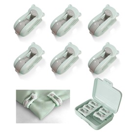 happykau Comforter Clips, Set of 6, Comforter, Anti-Slip, Lightweight, Compact, Futon Cover, Clasps, Comforter, Mattress, Blankets, Fasteners, Easy to Install, Prevents Slipping, Cute Storage Box