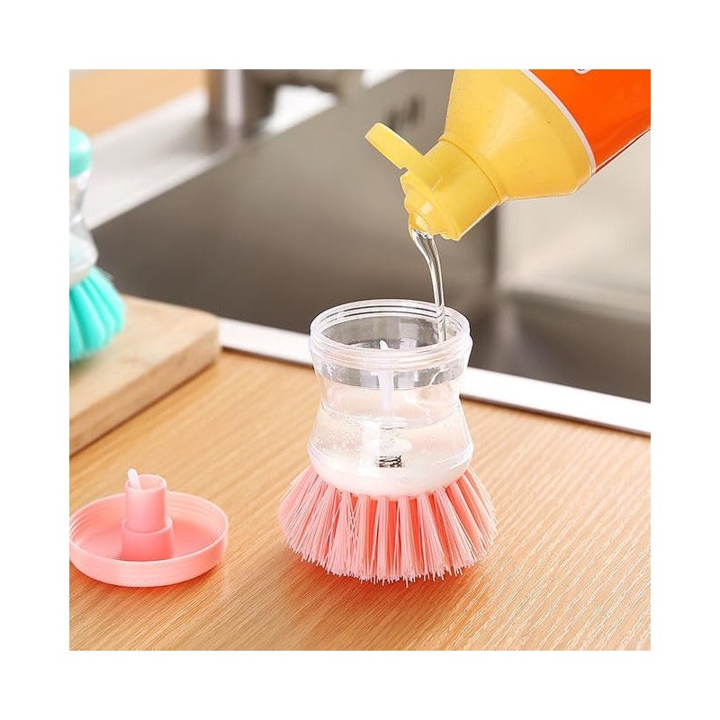 Dish Brush with Soap Dispenser for Dishes, Pots, Pans –