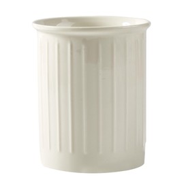 ACKEIVTO Kitchen Utensil Holder - Farmhouse Utensil Holder for Countertop - Ceramic Utensil Crock - Kitchen Decor & Housewarming Gift (White)