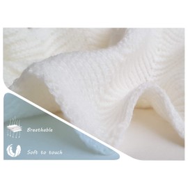 eYone Knitted Cellular Baby Blanket for Babies, Boy & Girl from Birth, (White, 75 * 100cm)