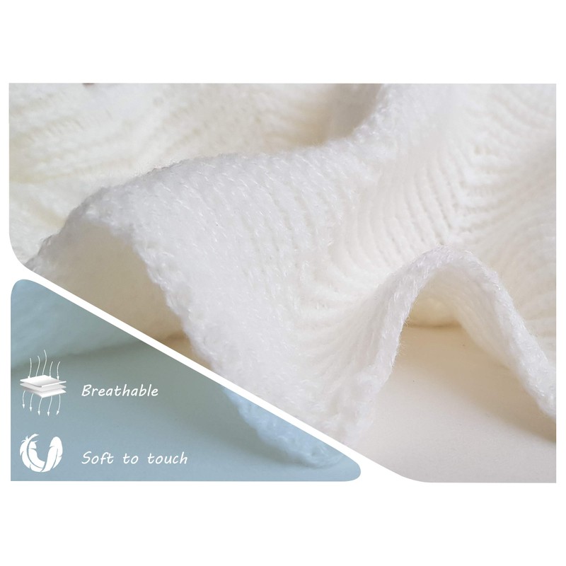 eYone Knitted Cellular Baby Blanket for Babies, Boy & Girl