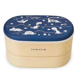 isso ecco 4667814 Family Lunch, Navy, 2-Tier, Lower Level, 1,300, Upper Level: 66.9 fl oz (1,700 ml)
