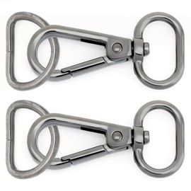 CRAFTMEMORE - Juego de 2 ganchos giratorios de 3/4 pulgadas con cierre de langosta para puerta de empuje, clips de moda con anillos en D de 3/4 pulgadas, accesorios para manualidades FSD2 (plomizo,