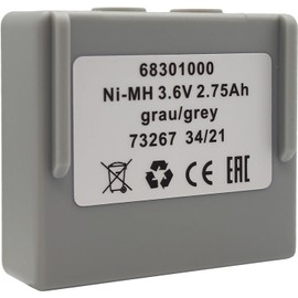 3.6V 2750mAh 68301000 68300900 Ni-Mh Rechargeable Battery for HETRONIC Remote Control Battery, Grey (3.6 Volt, 2.75Ah, Rechargeable)