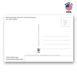 GREETINGS FROM MAINE vintage reprint postcard set of 20 identical postcards. Large letter US state name post card pack (ca. 1930's-1940's). Made in USA.