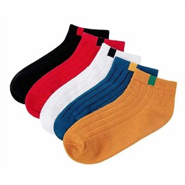 Real Style Autumn, Winter, Baby, Toddler, Kids, Socks, Boys, Girls, Cute, Sports, Solid, Breathable, Crew Length, Sneaker Socks, White, Black, Simple, Thin, L: 7.1 - 8.7 inches (18 - 22 cm), 8 - 11
