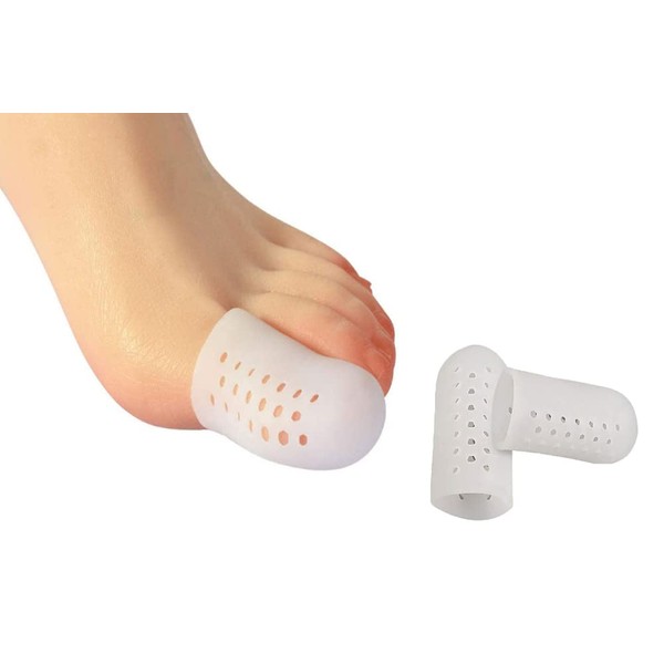 Breathable Large Toe Caps, 10 Pieces Toe Covers with Holes for Ingrown Toenails, Hammer Toes, Irritation, Friction, Callus, Corns - Foot Care