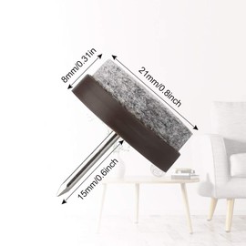 PERFETSELL 50 PCS Furniture Felt Pads 21mm Felt Slides Pads Chair Sliders for Hardwood Floors Non-slip Chair Glides Chair Leg Floor Protectors with 4mm Thick Felt for Chairs Parquet Laminate, Round