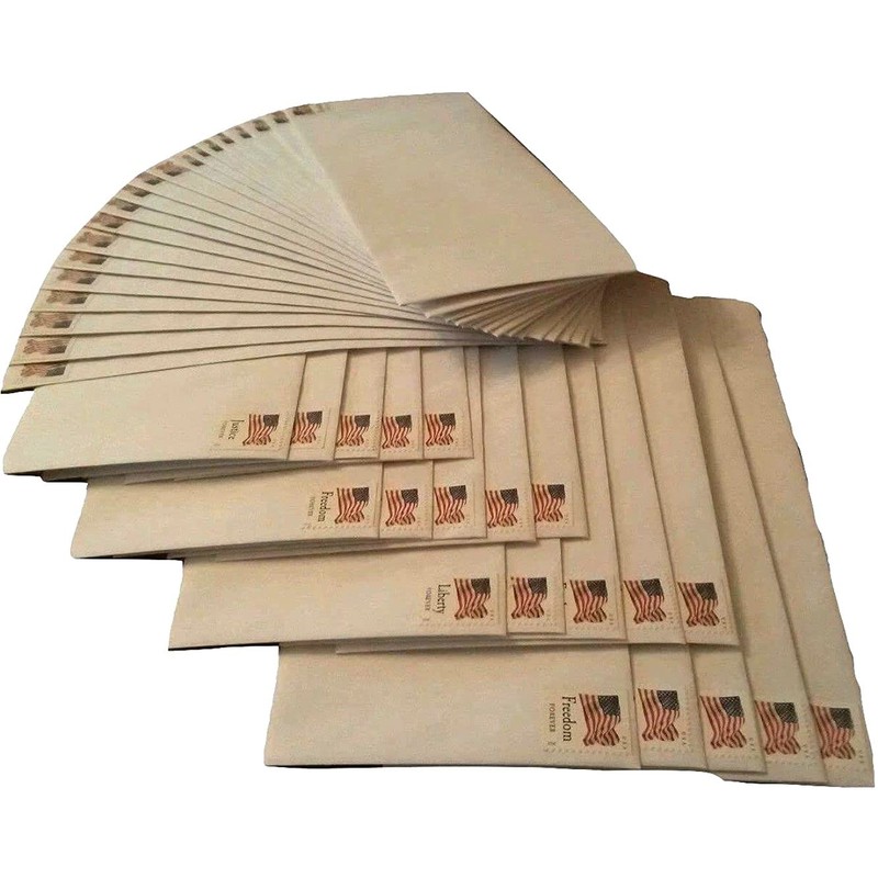 20 Forever Stamps Stamped Envelopes - #10 Envelopes (4-1/8 x