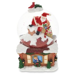 BestPysanky Santa on The Chimney Musical Snow Globe