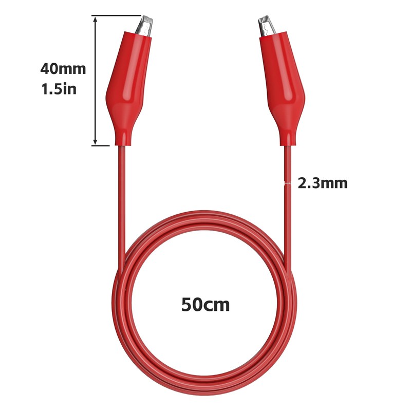 Cleqee 10PCS Alligator Clips Electrical Test Leads Dual Ended Crocodile