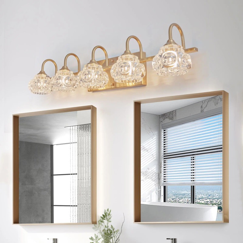 29\" Modern Crystal Bathroom Vanity Light Elegant Wall Mount Lighting