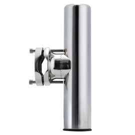 Manifish Stainless Steel Clamp on 360 Degree Adjustable Marine Boat Fishing Rod Holder for Rails 1-1/4” to 2” (32mm-50.8mm)