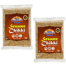 Rani Sesame Chikki (Brittle Candy) 3.5oz (100g) x Pack of 2 ~ All Natural | Vegan | No colors | Gluten Friendly | Kosher | Indian Origin