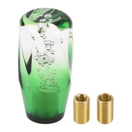 TUCKBOLD Car Shift Knob 10cm | Front Shift Lever Knob Universal for Automatic and Manual Vehicle Acrylic Clear Green with 2 Adapter 1 Set