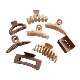 Hair Clips for Women Large Hair Claw Clips for Women,Strong Hold jaw clips,Neutral Colors (yellow-brown)