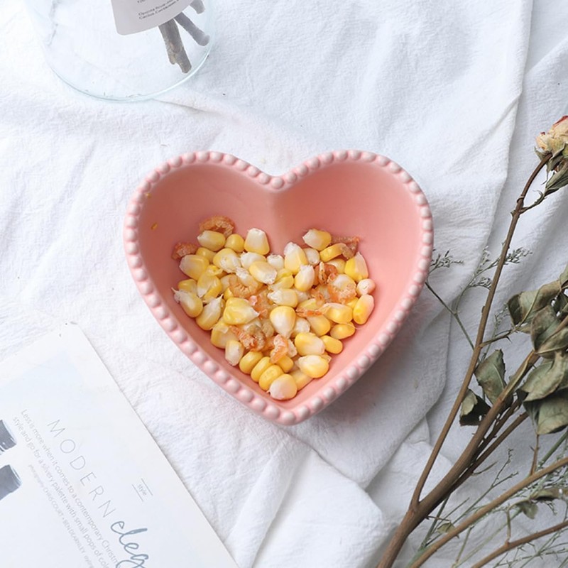 Heart Shaped Ceramic Bowl for Fruit Salad and Dessert -