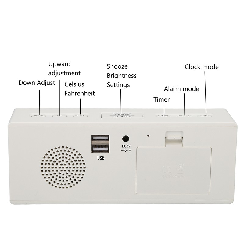 Digital Mirror Alarm Clock Multifunctional LED Mirror Electronic Clocks for