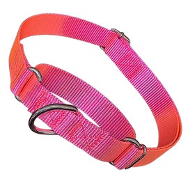 Martingale Collar for Dogs,Soft Nylon Dog Choker Collar for Large Dogs,Training Escape Proof Heavy Duty Choke Collar Adjustable for Small Medium Large Pet Girl Dogs,Hot Pink L