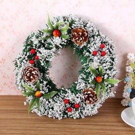 Christmas Wreath Christmas Flower Wreath Gift Flower Wreath Interior Indoor Figurine Entrance Outdoor Garden Party Event Door Decoration Gift Artificial Flowers Door Garland Fashionable Wreath Store