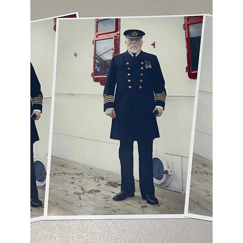 INCREDIBLE COLORIZED IMAGE OF TITANIC CAPTAIN E.J. SMITH, BEAUTIFUL HQ