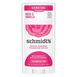 Schmidt's Schmidt's Aluminum-Free Vegan Deodorant Rose & Vanilla with 24 Hour Odor Protection for Women and Men, Natural Ingredients, Cruelty-Free, 2.65 oz