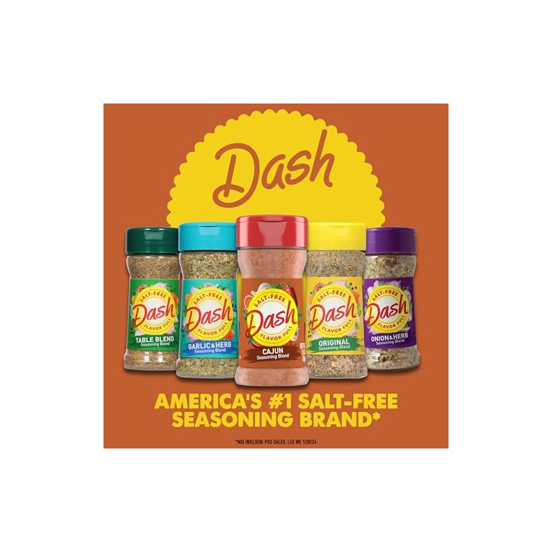 Dash Salt-Free Seasoning Blend, Cajun, 2.6 Ounce
