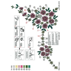 KAMACA Floral Sinfonie Embroidery Kit Stitch Stem Stitch Plate Stitch 100% Cotton Tablecloth 80 x 80 for Embroidery Yourself (80 x 80 cm) (80 x 80 cm)