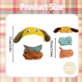 Doll Outfit, Cute Clothes for Dolls Accessories, 3-Piece Set for 17cm Dolls, Includes Overalls, Vest, and Hat, Perfect for Doll Decoration and Gifts for Kids and Collectors (No Doll）