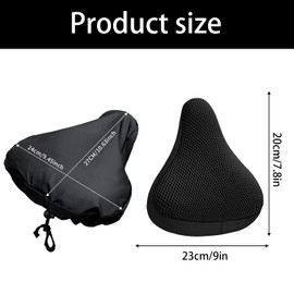 Fahrradsattel Überzug, 2 Stück Sattelbezug Fahrrad Gepolstert, Sattelpolster Fahrrad Wasserdicht, Fahrradsitz Polster für Rennrad und Mountainbike, 26 x 21 cm/10x8.2in