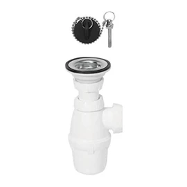 Wirquin 30718876 Complete Waste Set for washbasin with Plug, Without Overflow, White and Chrome